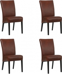 Setvan4CognaclerenlandelijkeeetkamerstoelenJust-GranadaleerCognaccognacleer