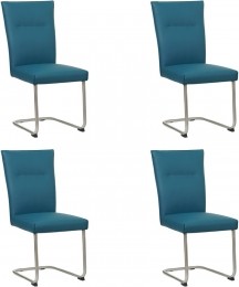 Setvan4BlauwelerenRetro-pootrondrvs-ToledoLeerTurquoiseblauwleer