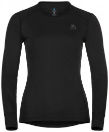 OdloWomensBLTopCrewNeckLSActiveWarm