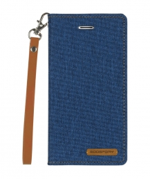 HoesjegeschiktvoorSamsungGalaxyA8Pus2018-mercurycanvasflipwalletcase-blauw