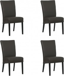 Setvan4DonkerbruinelerenlandelijkeeetkamerstoelenJust-ToledoLeerCaffedonkerbruinleer