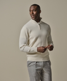 ProfuomoPULLOVERHALFZIPOFFWHITEL