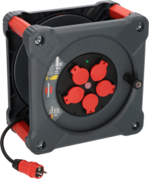 BrennenstuhlProfessionalKA3100BouwplaatsCube5-voudigKabelhaspelH07RN-F3G15-IP44-33m-Zwart