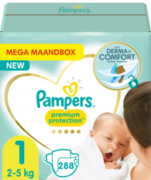 Pampers-PremiumProtection-Maat1-MegaMaandbox-288luiers