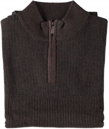 FellowsUnitedHalfZipPulloverHalfZipPlatedTuckKnitDarkBrownXXL