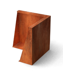 FrontaKeerwandenCortenstaalHoekstukBuitenhoek500x200x350mmGeroba-Geroba