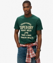 WorkwearT-shirtmetAfbeeldinginFlockprintGroenGrootteM