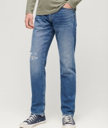 VintageSlimfitJeansvanBiologischKatoenmetRechtePijpenBlauwGrootte3032