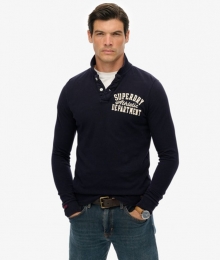 VintageAthleticPolometLangeMouwenBlauwGrootteXL