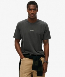 T-shirtmetMicrologoDonkergrijsGrootteL