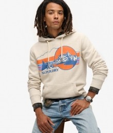OutdoorGestreepteHoodiemetAfbeeldingGrijsGrootteL