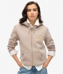 LuxeHoodiemetMetallicLogoenRitsLichtgrijsGrootte38