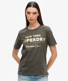LuxeMetallicLogoT-shirtDonkergrijsGrootte38