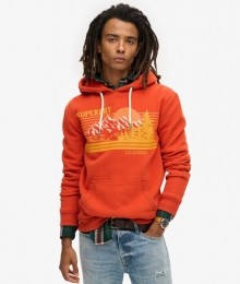 OutdoorGestreepteHoodiemetAfbeeldingOranjeGrootteS