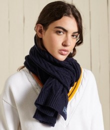 LuxeColsjaalmetKabelpatroonBlauwGrootte1SIZE
