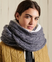 TweedColsjaalmetKabelpatroonBlauwGrootte1SIZE
