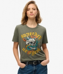 NeoTradTattooT-shirtmetRelaxtePasvormGreenGrootte34