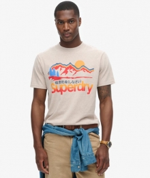 GreatOutdoorsT-shirtmetPrintBeigeGrootteM