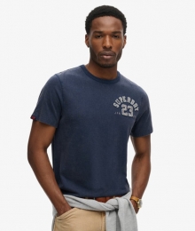 VintageAthleticKorteMouwT-shirtBlauwGrootteXxl