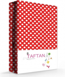 TaftanHoeslakensPolkadotsRood-60x120cm