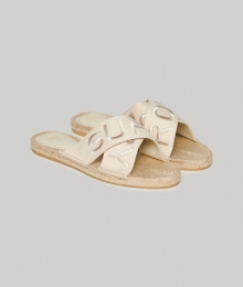 EspadrilleSlippersmetGekruisteBandjesBeigeGrootte39