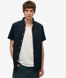 Oxford-overhemdmetKorteMouwenBlauwGrootteXL