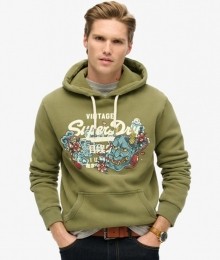 TokyoHoodiemetVintageLogoenGrafischePrintGroenGrootteL