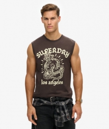 TattooTanktopmetGrafischePrintZwartGrootteXL