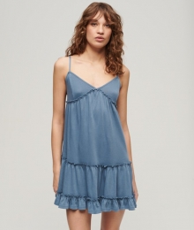 JerseyCamiMini-jurkmetGelaagdOntwerpBlauwGrootte42