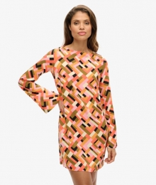 Mini-jurkmetOpenrugenPrintOranjeGrootte40