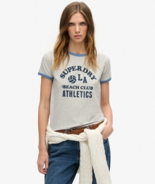 AthleticEssentialsBeachGraphicRingerT-shirtGrijsGrootte38