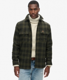 WollenGeruitOvershirtmetFleeceVoeringGroenGrootteXL