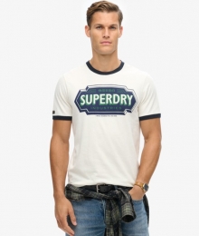 WorkwearT-shirtmetPrintenContrasterendeBiesBlauwGrootteM