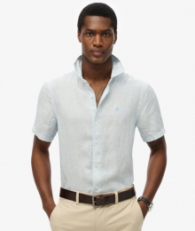 LinnenSDVacationOverhemdmetBorduurselLichtblauwGrootteXxl