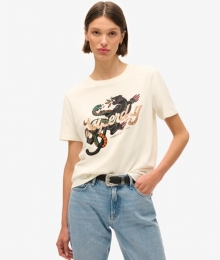 TattooT-shirtmetTekstenLossePasvormWitGrootte36