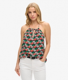 BeachHaltertopmetPrintOranjeGrootte36