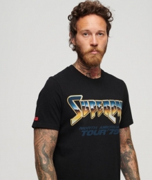 70sRockBandT-shirtmetGrafischePrintZwartGrootteL