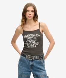 GeribdHemdjemetRetroRockerprintDonkergrijsGrootte6-8