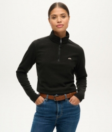 KortePolarFleecetruimetHalveRitsZwartGrootte44