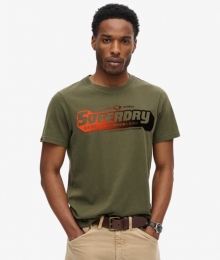 FlockedFadeT-shirtmetPrintKhakiGrootteM