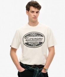 VintageBiker-t-shirtmetLossePasvormCrmeGrootteL