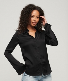 StudiosSeventiesSatijnenOverhemdZwartGrootte36