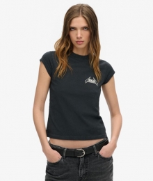 MetallicaxSuperdryT-shirtmetKapmouwenZwartGrootte42