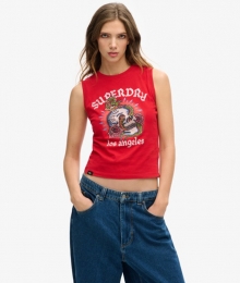 TattooRhinestone-hemdjeRoodGrootte42