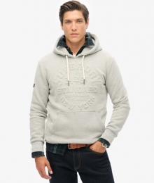 HoodiemetLogoprintinRelifLichtgrijsGrootteL