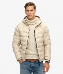 GewatteerdeKortePufferjasBeigeGrootteL