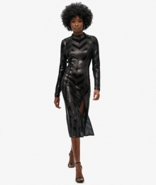 ChevronMidi-jurkmetOpenrugZwartGrootte34