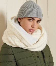 TweedColsjaalmetKabelpatroonWitGrootte1SIZE