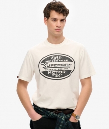 VintageBiker-t-shirtmetLossePasvormCrmeGrootteL