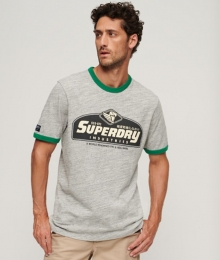 CoreLogoAmericanClassicT-shirtmetContrasterendeBiezenGroenGrootteM